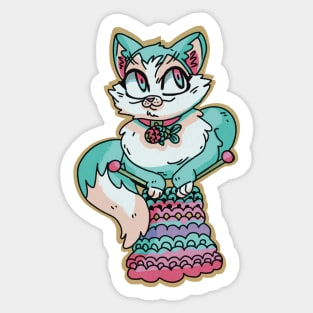 Knitting Cat Sticker